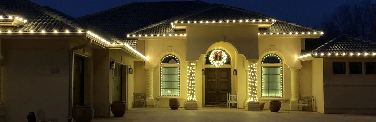 Nice home decorated with lights