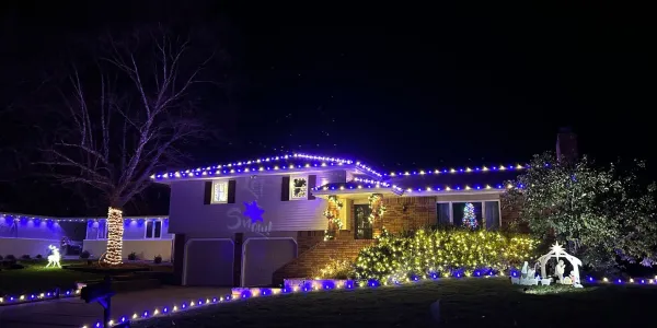 Christmas lighting house