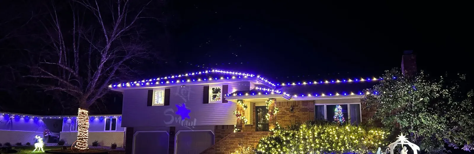Christmas lighting house